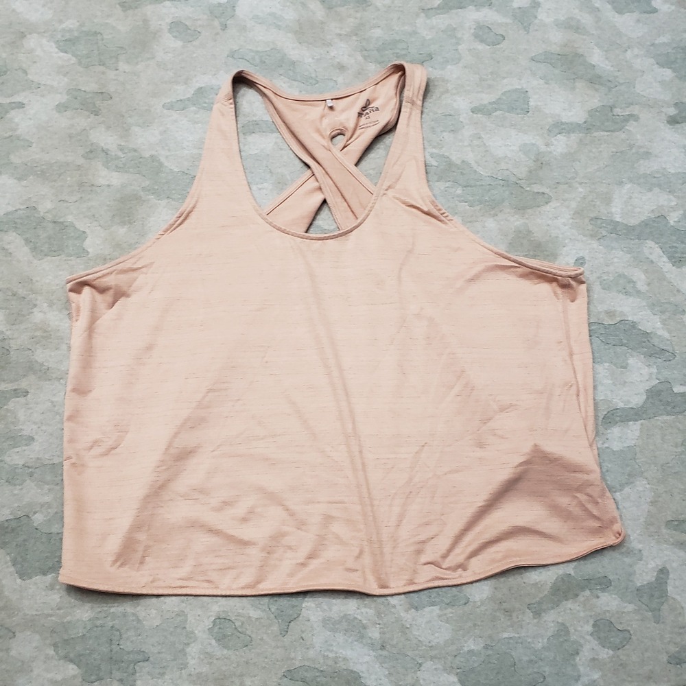 Prana Tank Top Womens XS Pink Cross Back Activewear Yoga Gym Workout Sleeveless